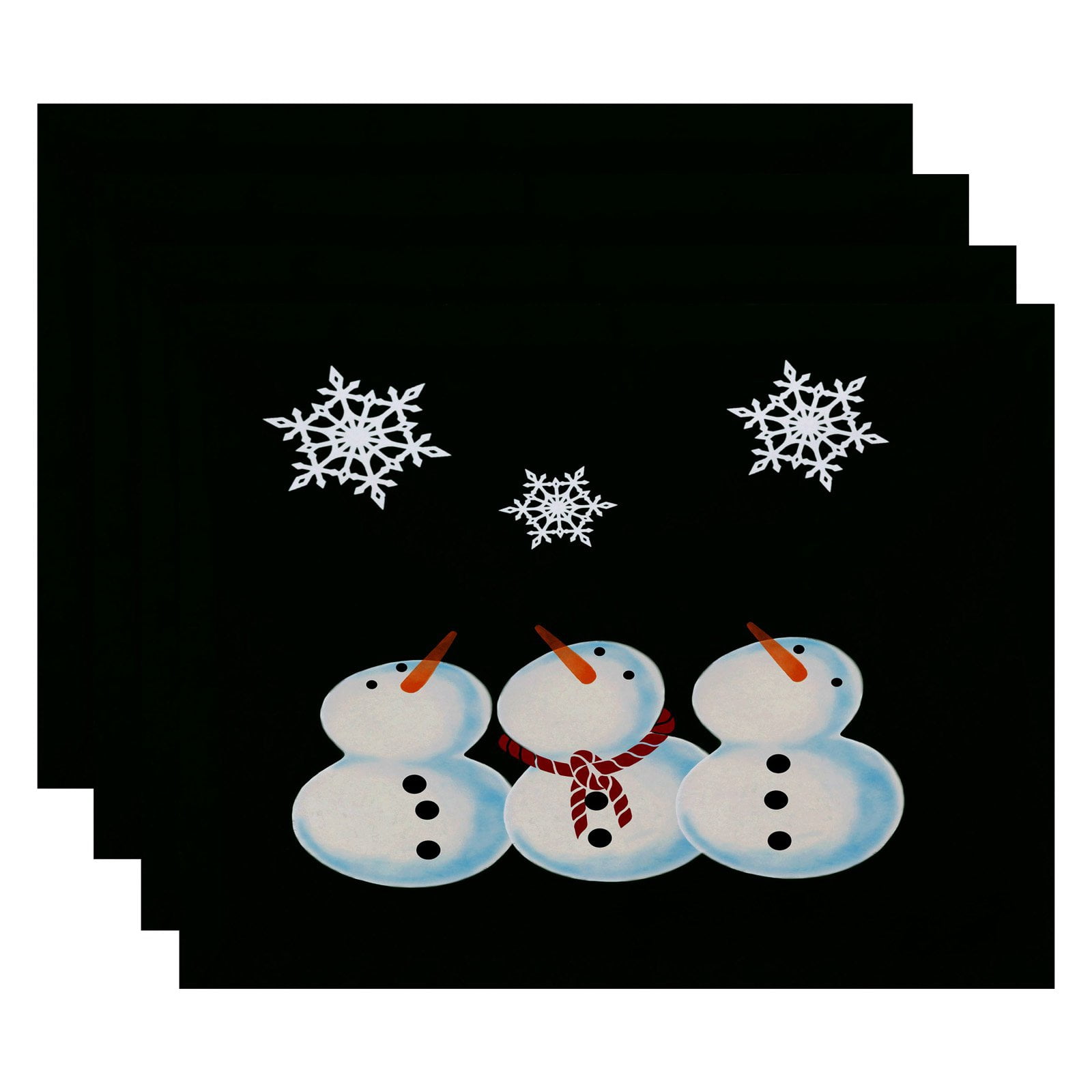 Simply Daisy 18" x 14" 3 Wise Snowmen Geometric Print Placemat