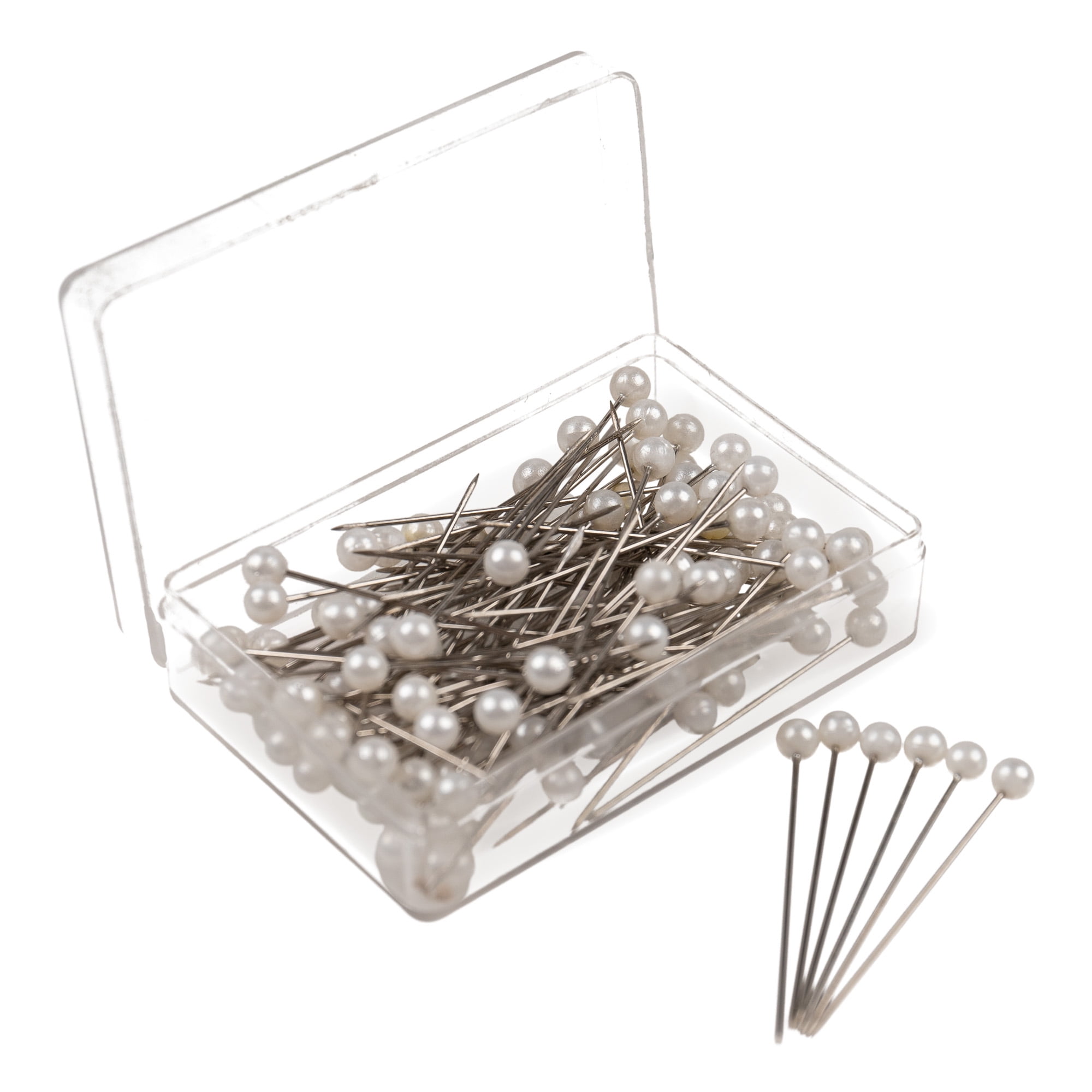 100 pieces 3.6mm Round Pearl Head Straight Sewing Pins | White ...