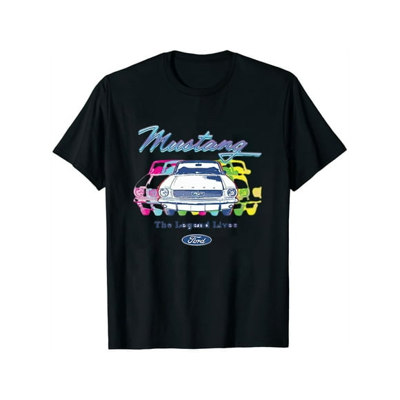 Womens Ford Mustang Neon Vintage Muscle Car Legend Lives Cars And Trucks Unisex Crewneck Graphic Sweatshirt Black Small