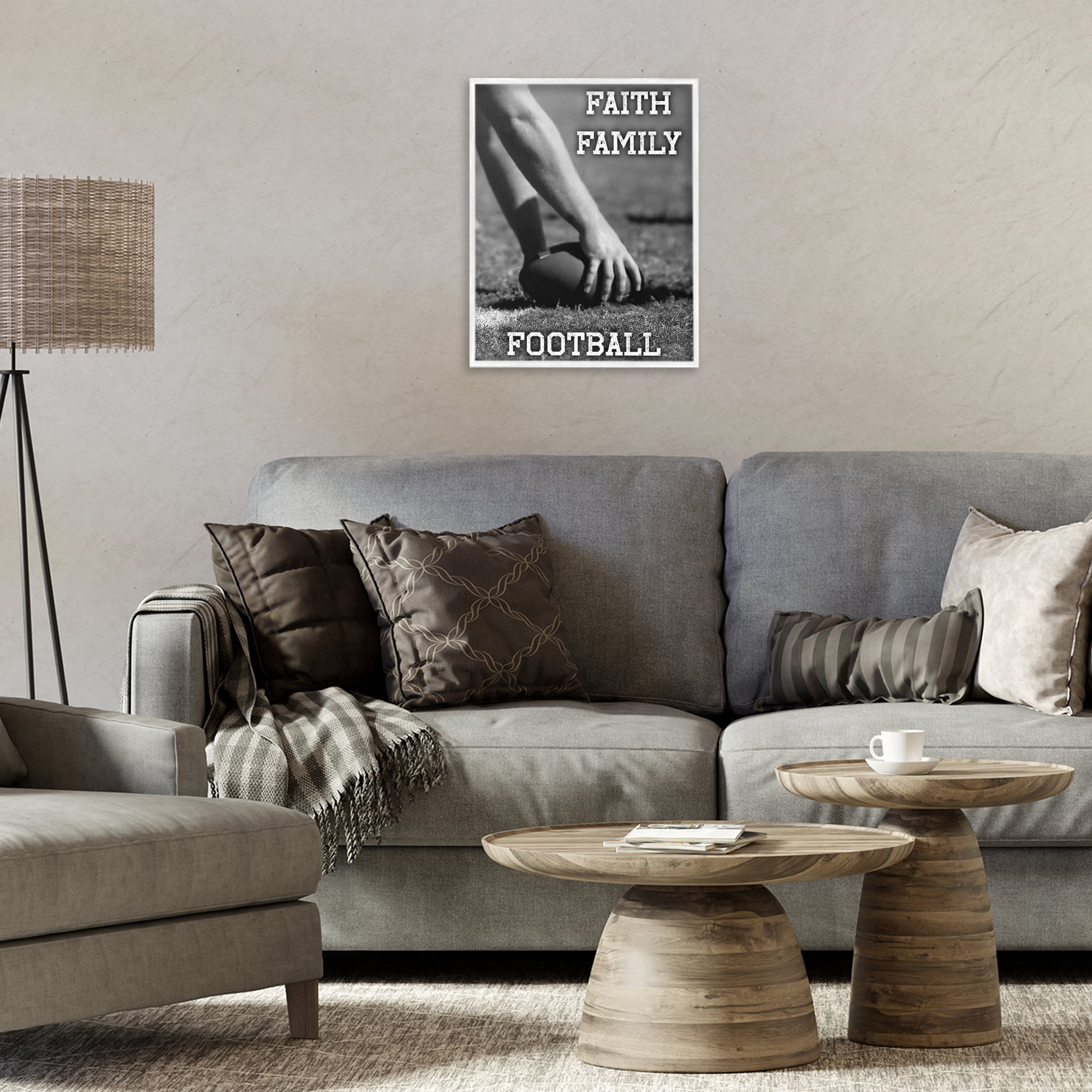 Stupell Industries Faith Family Football Hike White Framed Giclee Art, design by Marcus Prime