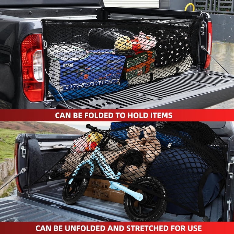 TUTUDOW 4'x4' High Elastic Truck Bed Cargo Net Stretch to 7 TUTUDOW 4'x4' High Elastic Truck Bed Cargo Net Stretch to 7