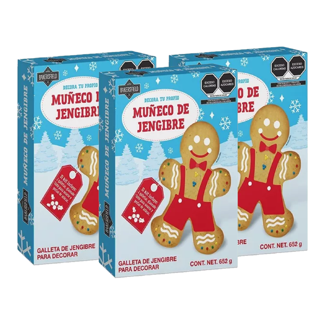 Bakersfield 3 Muñecos Dobles Jengibre 652 G Kit Para Decorar