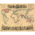 thumbnail image 2 of Bartholemew, John 18x15 Gold Ornate Wood Framed with Double Matting Museum Art Print Titled - British Empire Throughout the World, 2 of 4