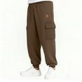 thumbnail image 7 of Tdoqot Boys Sweatpants with Pockets- Fleece Lined Elastic Waist Drawstring Casual Kids Joggers Cargo Pants Brown Size 5, 7 of 7
