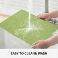 thumbnail image 2 of Furkithn Placemats Set of 4, PVC Waterproof Washable Table Mats 12 x 18 Inch, Heat Resistant Woven Placemats for Dining Room Kitchen Table, Green, 2 of 7