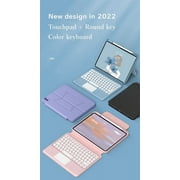 Magnetic iPad 10th Generation 2022 Keyboard Case with Touchpad Cute Color Keyboard Vertical Stand Movable Clear Back Case Detachable Keyboard