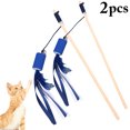 thumbnail image 1 of 2PCS Cat Teaser Bell Paper Tube Mouse Faux Feather Cat Wand Cat Interactive Toy, 1 of 10