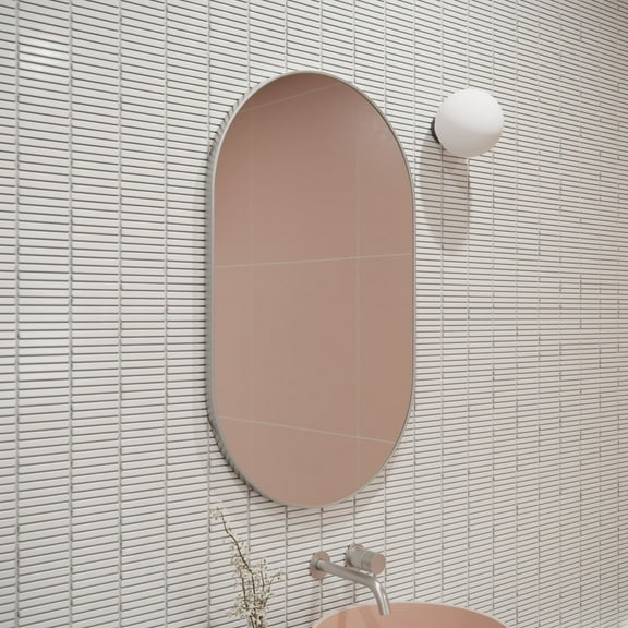 Glass Warehouse Sf-Pl-22X36 Inara 22" W X 36" H Contemporary Oval Framed Bathroom Wall