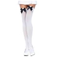 thumbnail image 2 of Xijirk Womens Thigh High Socks with Satin Bow Decor Over The Knee Hosiery Clear,One Size, 2 of 3