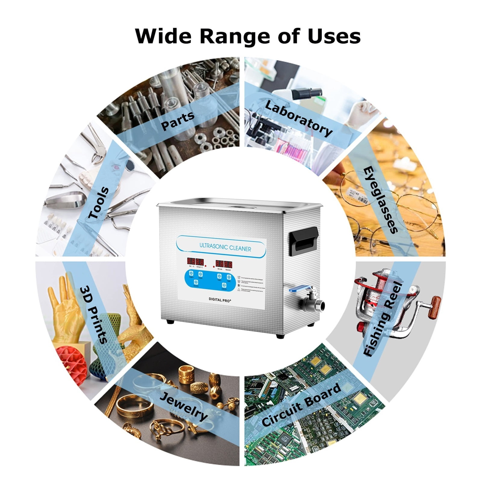 6.5L Ultrasonic Cleaner Heated Ultra Cleaner With Timer 40kH Ultrasonic Cleaning Machine for Carburetor Engine Parts