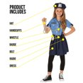 thumbnail image 6 of Morph Blue Police Girl Costume Toys Kids Officer Cop Uniform Dress Halloween Blue Toddler 3-4 Years, 6 of 7