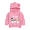 thumbnail image 2 of Otqutp Boys and Girls Long Sleeve Sweatshirt Fall and Winter Christmas Snowman Merry Christmas Print Thickened Hooded Sweater 0-12 Years(Hot Pink,3-6 Months), 2 of 3