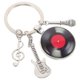 thumbnail image 3 of GOOHOCHY Llavero musical: mini llavero de guitarra y micrófono con colgante de disco de vinilo con nota musical. Bonito accesorio de inspiración retro para mochilas y bolsos., 3 of 8