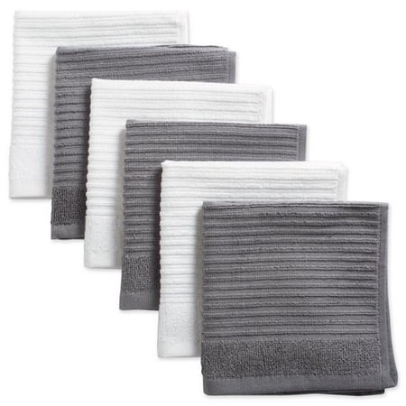 

Assorted Gray Ribbed Terry Dishcloth Set of 6