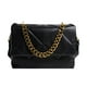 thumbnail image 1 of Bolso de cuero de PU femenino con diseño de rombos bordados a la moda, nuevo bolso de hombro tipo axila Joker con cadena gruesa, color negro, 1 of 5