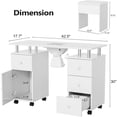 thumbnail image 2 of Ktaxon Nail Desk and Chair Set, Manicure Table Storage Station with 4 Drawers, Lockable Wheels, White, 2 of 7