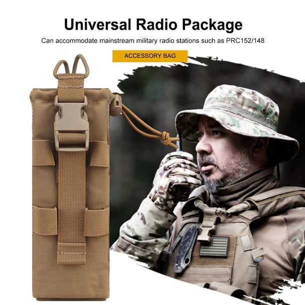 Bolsa de radio Bolsa de radio portátil MOLLE cinturón bolsa de herramientas al aire libre para PRC152/148 (caqui)