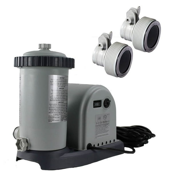 Intex 1500GPH Easy Set Pool Timer & GFCI Filter Cartridge Pump + 2 Hose