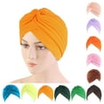 thumbnail image 1 of D-GROEE Stretch Pleated Turbans Fabric Turban Anti-UV Sun-proof Head Turbans Head Turbans No Brim Beanie Hat Party Turbines for Women Girls, 1 of 7