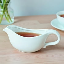 Ceramic Gravy Boat, 24 Oz Capacity, White Sauce Boat with Wide Spout/ Ceramic Sauce Boat with Tray for Salad Dressings Milk,Warming Sauces,Creamer,Broth