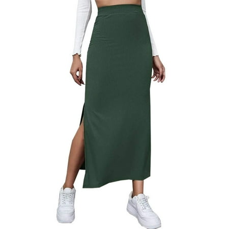 

KUNPENG Fashion Women s Solid Color Drape Hips High Waist Elastic Green M
