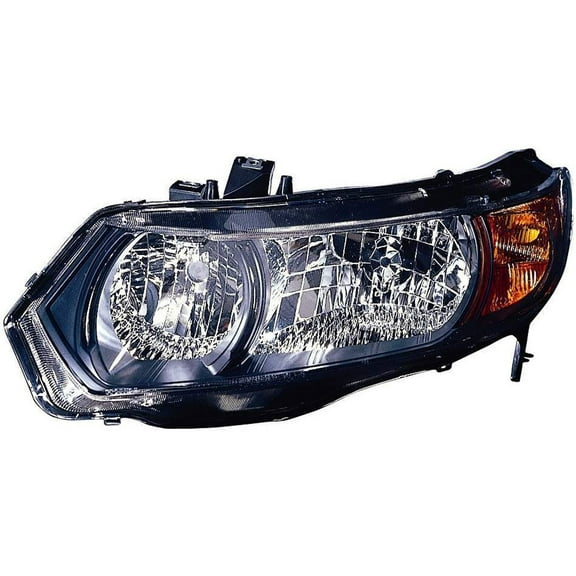 KAI New CAPA Certified Standard Replacement Driver Side Headlight Lens And Housing, Fits 2006-2008 Honda Civic Coupe