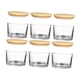 thumbnail image 2 of Paquete de 6 frascos para velas para bricolaje, recipientes de vidrio transparente con tapas de madera., 2 of 7