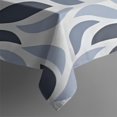 thumbnail image 3 of Blue Leaf Shaped Floral Pattern Rectangle Tablecloth 60"x84",Waterproof Polyester Rectangle Table Cloth, Wipeable Spillproof Polyester Tablecloth for Dining, Camping, Indoor and Outdoor, 3 of 5