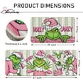 thumbnail image 2 of Merry Christmas Cartoon Character Kitchen Rugs Set of 2, Pink Xmas Holly Jolly Kitchen Mats Decor, Funny Holiday Stripes Floor Door Mat Home Decorations - 17x29 and 17x47 Inch, 2 of 6