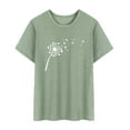 thumbnail image 4 of Xuanfei Women Dandelion Heart Graphic Short Sleeve Round Neck T-Shirt, 4 of 7