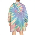 thumbnail image 2 of Tie Dye Wearable Blanket Hoodies with Sleeves and Huge Pockets-Comfy Super-Warm Blanket Sweatshirts-Men and Women Oversized Blanket Hoodie, 2 of 7