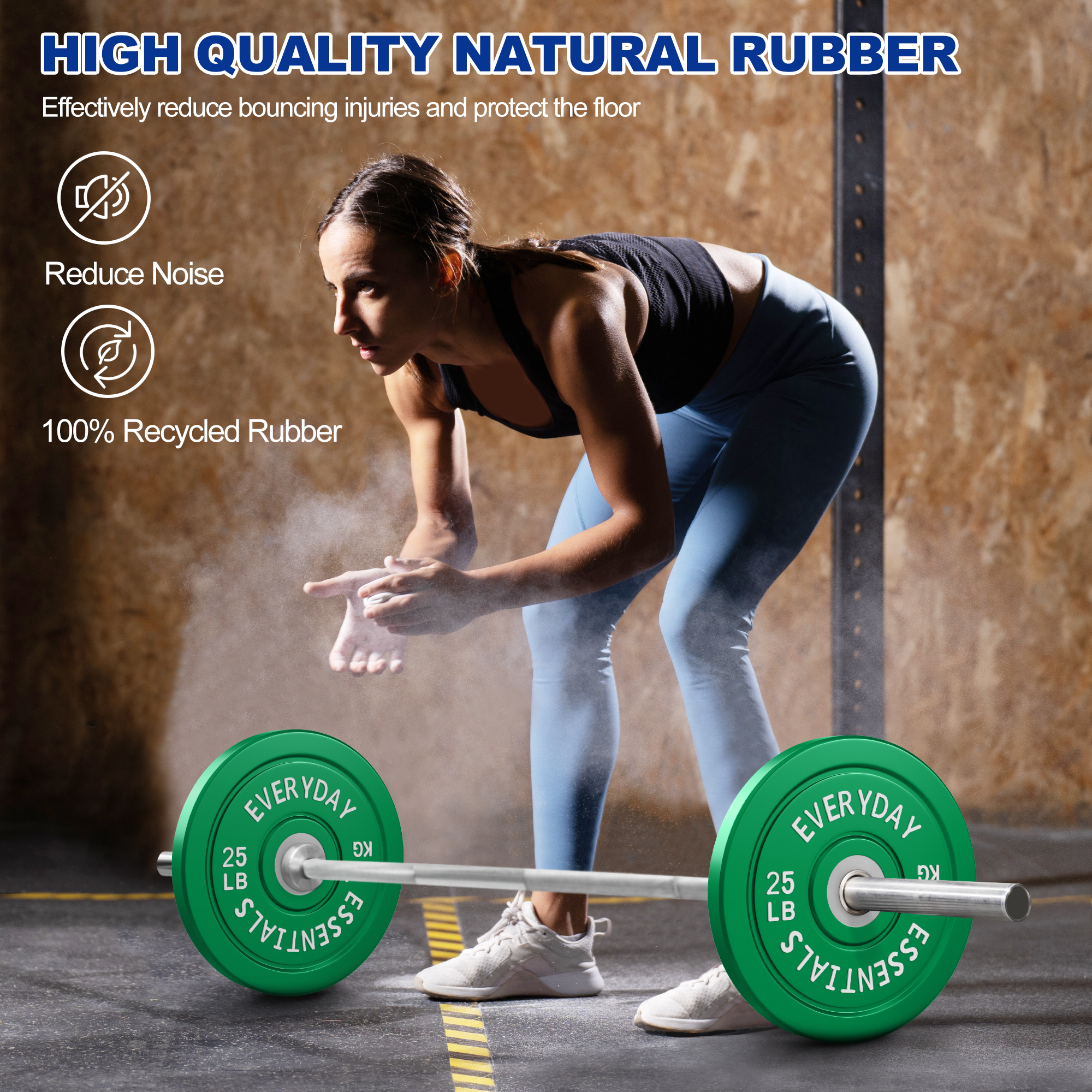 BalanceFrom Olympic Bumper Plate Weight Plate with Steel Hub, Color Coded, 25 lbs Single