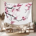 thumbnail image 2 of Cherry Blossoms Tapestry for Bedroom Wall Hanging Tapestry, Pink Pastoral Modern Gradient Spring Ceiling Backdrop Tapestries Poster Blanket Wall Decor for Teens Room Living Room Dorm 55" x 73", 2 of 8