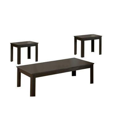 Benjara 3 Piece Occasional Table Set, 1 Coffee Table, 2 End Tables, Brown Wood