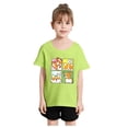thumbnail image 1 of Chemises pour Filles Mode Personnalité Imprimée Col Rond Manches Courtes Tee Été Décontracté Ample Hauts pour Filles, Tees Vert Clair 2 Ans-4 Ans, 1 of 5