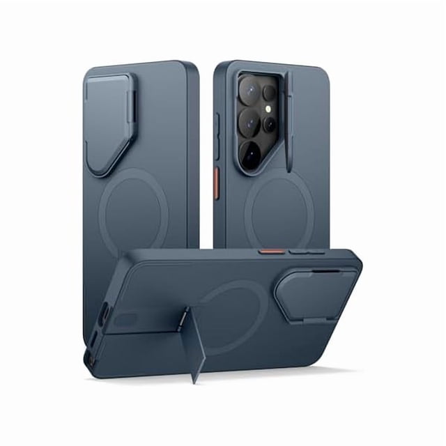 Chenchen for Samsung Galaxy S26 Ultra Phone Case, Magnetic Protective Cover with Camera Cover & Adjustable Metal Kickstand for Galaxy S26 Ultra -Dark Blue