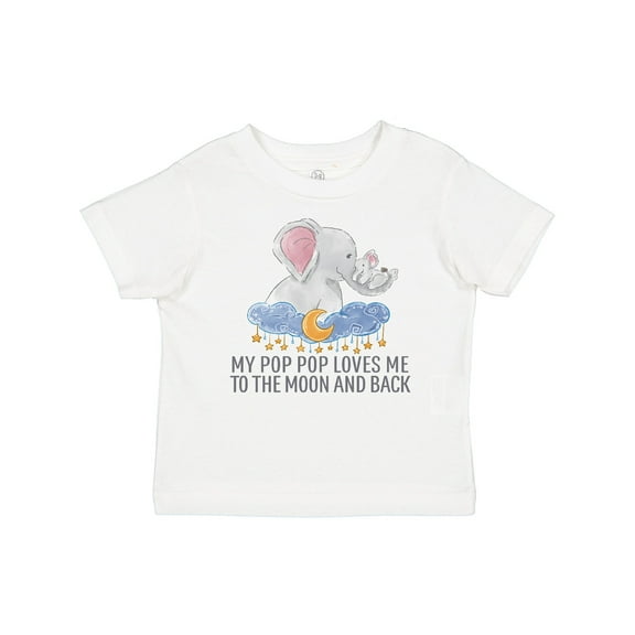 Inktastic My Pop Pop Loves Me to the Moon and Back Elephants in Clouds Boys or Girls Baby T-Shirt