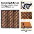 thumbnail image 3 of Urday 10 PCS Interlocking Deck Tiles, 12"x12" Solid Acacia Wood Patio Flooring, Waterproof Outdoor Tiles for Garden, Balcony and Poolside, Brown Stripe, 3 of 10