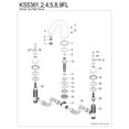 thumbnail image 3 of Kingston Brass KS5361FL Royale Two-Handle Deck Mount Roman Tub Faucet, Polished Chrome, 3 of 4