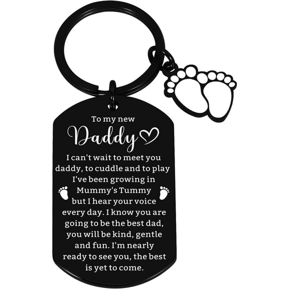 First Time Dad Gifts Keychain, First Fathers Day Keychain Gift, 1st New Dad Gifts, Daddy to Be Gift for 1st Time Dads, Pregnancy Announcement for Husband, Husband Keychains for New Dads from Wife