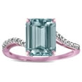 thumbnail image 3 of Star K � Octagon Emerald Cut Big Stone 10x8 Simulated Aquamarine Bypass solitaire ring, 3 of 7