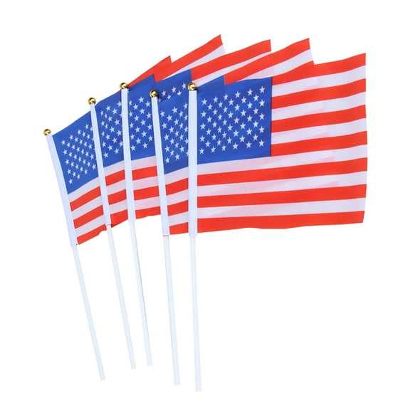 24 Pcs American Hand Held Flags Mini USA National Country Hand Flag 14x21cm