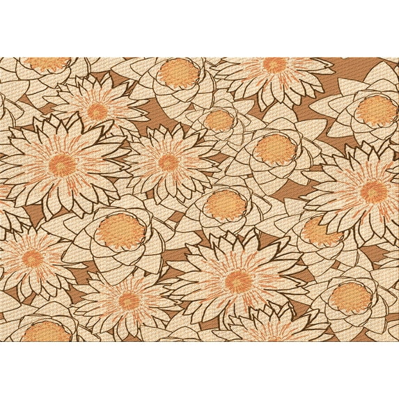 Ahgly Company Indoor Rectangle Patterned Khaki Gold Area Rugs, 7' x 9'