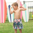 thumbnail image 4 of FORMRS Boys Swim Trunks Quick Dry Mesh Liner Boardshorts Sizes XS-XL, Pink Flowers, 4 of 7