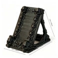 thumbnail image 3 of Aurorax Halloween Decoration Indoor Skeleton,Gothic Skull Cell Phone Stand Vintage Black Resin Gothic Furniture Accents for Desk Black, 3 of 7