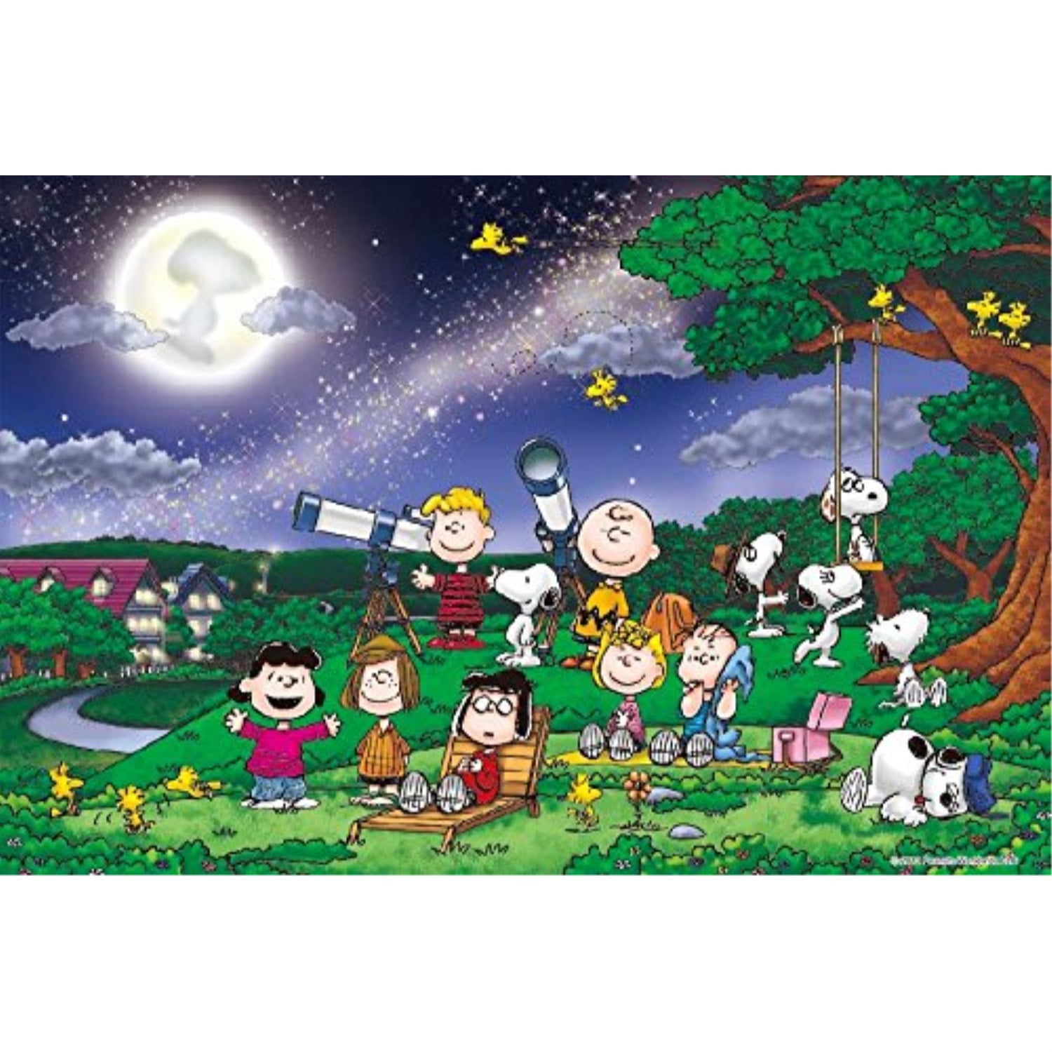 peanuts snoopy under the full moon 1000 pieces jigsaw puzzle (finished