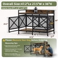 thumbnail image 3 of Fowroa 48" Dog Crate with Wheels Dog Crate Furniture for Large Dogs up to 90 lbs, Waterproof Top, Brown, 3 of 9