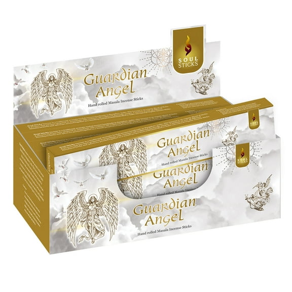 Soul Sticks Guardian Angel | 12 Boxes of Hand Rolled Natural Incense Sticks for Space Clearing Removing Negative Energy | Bulk Incense