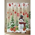 thumbnail image 4 of Christmas Snowman Shower Curtain Set ，Waterproof Fabric Shower Curtains Xmas Tree Socks Ball Red Linen Winter Shower Curtains for Bathroom,Bathroom Decor 60"x72", 4 of 6
