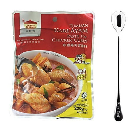 Teans Gourmet Malaysian Traditional Cuisine Tumisan Kari Ayam Paste for Chicken Curry (1 Pack) + One NineChef